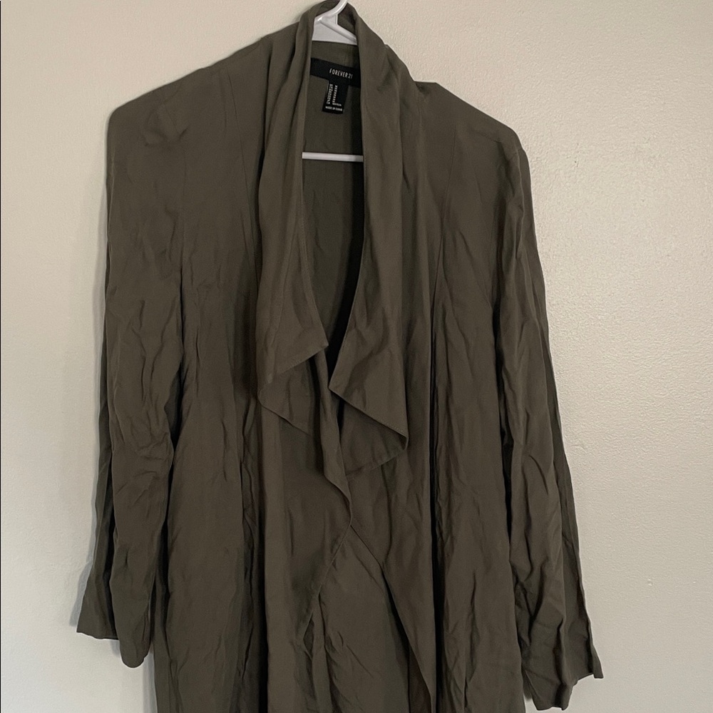 Forever 21 Olive Trench Coat